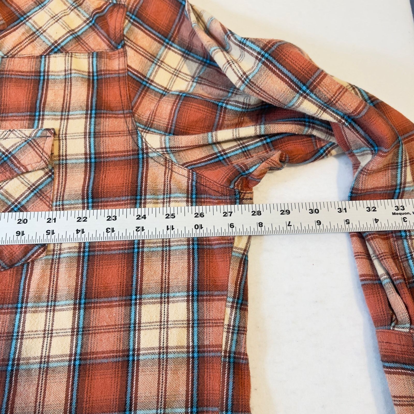 Wrangler Wrangler Wrancher Flannel Shirt Men XXL Pearl Snap Brick-Red Size US XXL / EU 58 / 5 - 10 Thumbnail