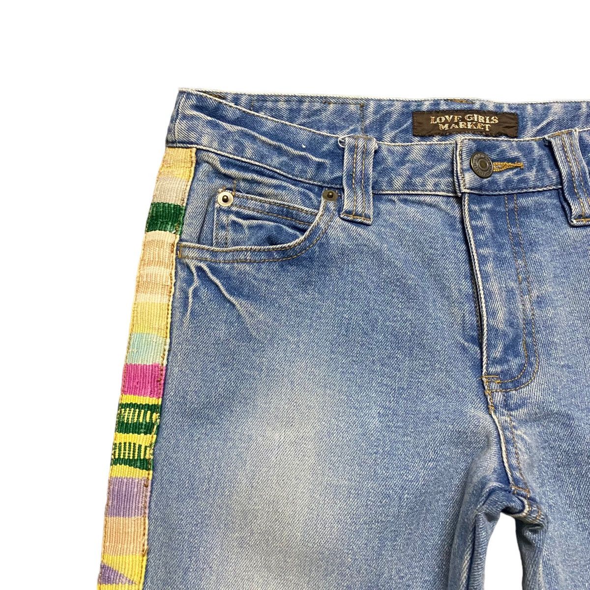 If Six Was Nine LOVE GIRL MARKET Hippie Denim Super Flare Jeans Size 27" / US 4 / IT 40 - 4 Thumbnail