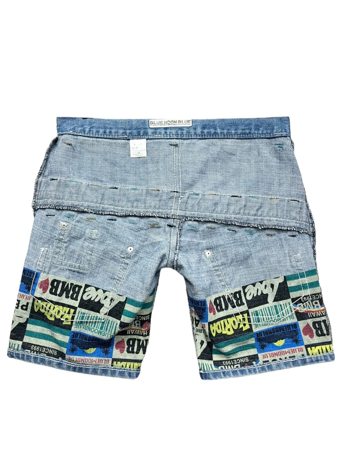 Moon Boot BLUEMOONBLUE Art Big Print Back Slanted Double Waist Summer Size 30" / US 8 / IT 44 - 12 Thumbnail