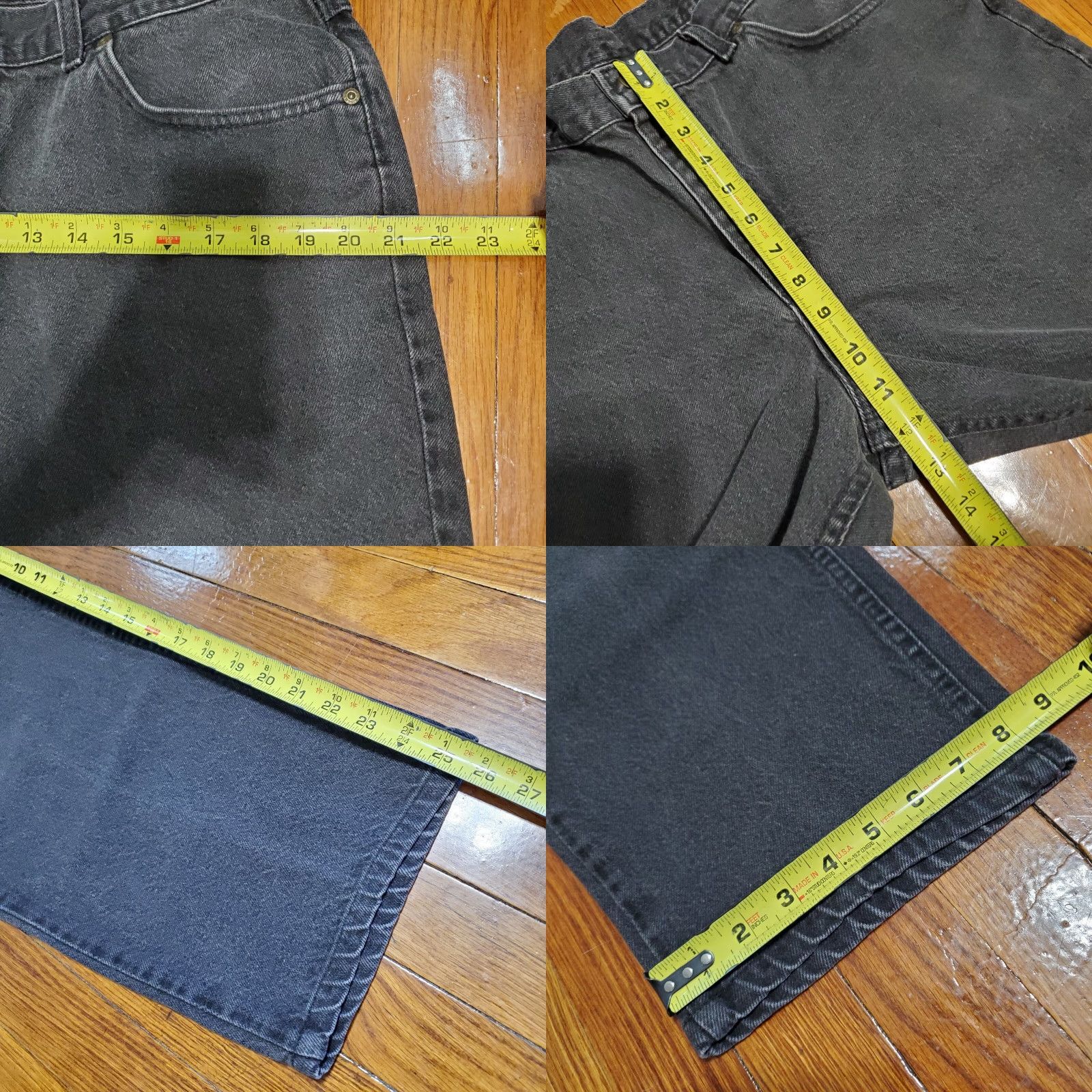 Lee VINTAGE Lee Regular Jeans Mens 38x25 Black Wash 90s Straight 5-Pocket Denim 100% Cotton Size US 38 / EU 54 - 8 Thumbnail