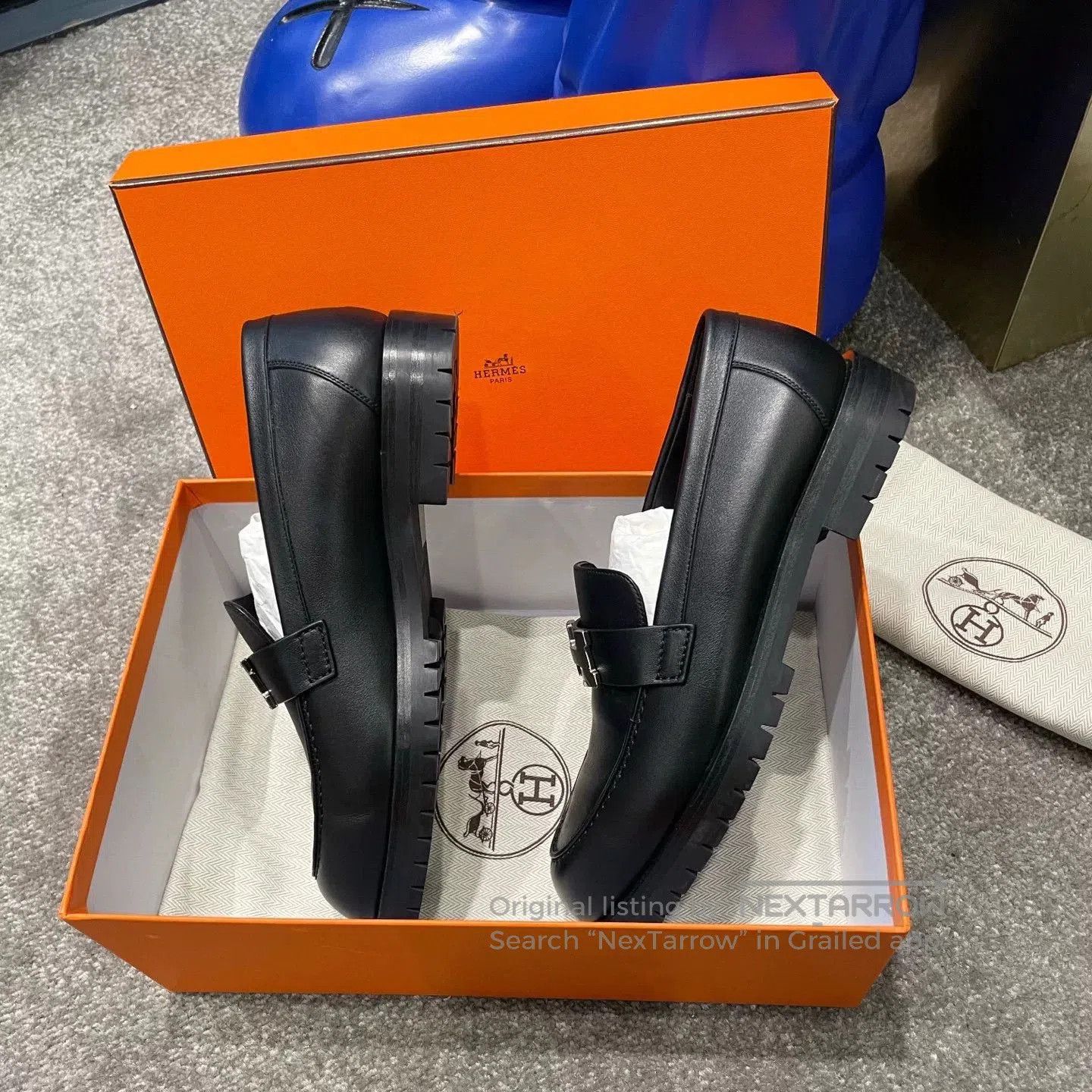 Hermes Hermès Calfskin Black Loafers. Size US 6.5 / IT 36.5 - 4 Thumbnail