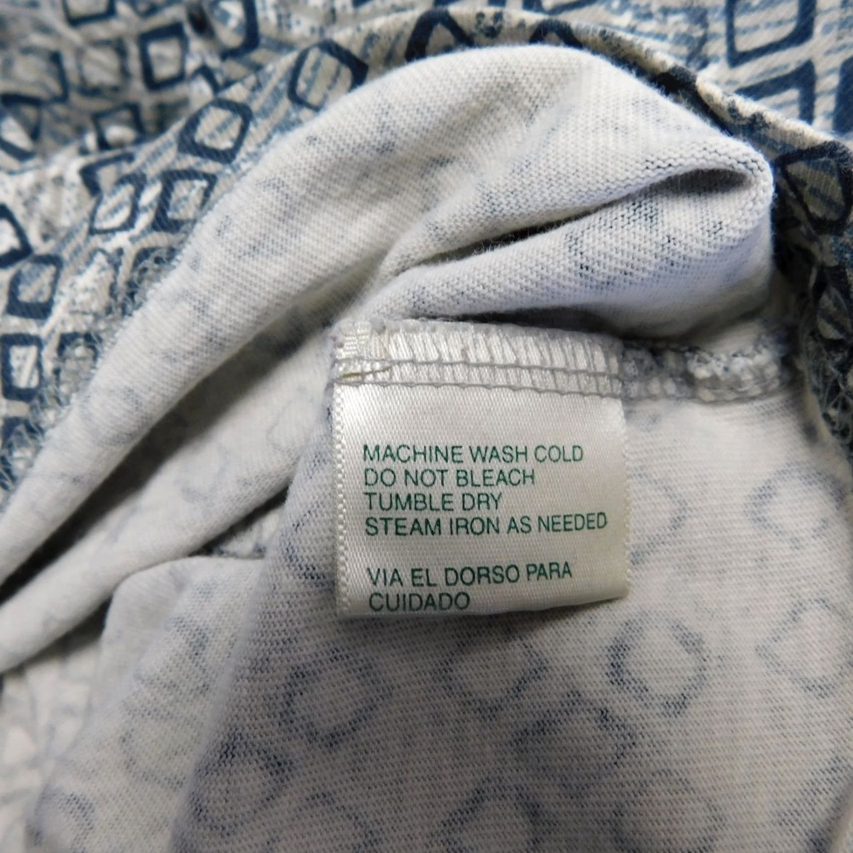 Vintage St. John's Bay Polo Shirt Adult Medium Beige-Navy Diamond Print Classic Preppy Golf Mens Size US M / EU 48-50 / 2 - 6 Thumbnail
