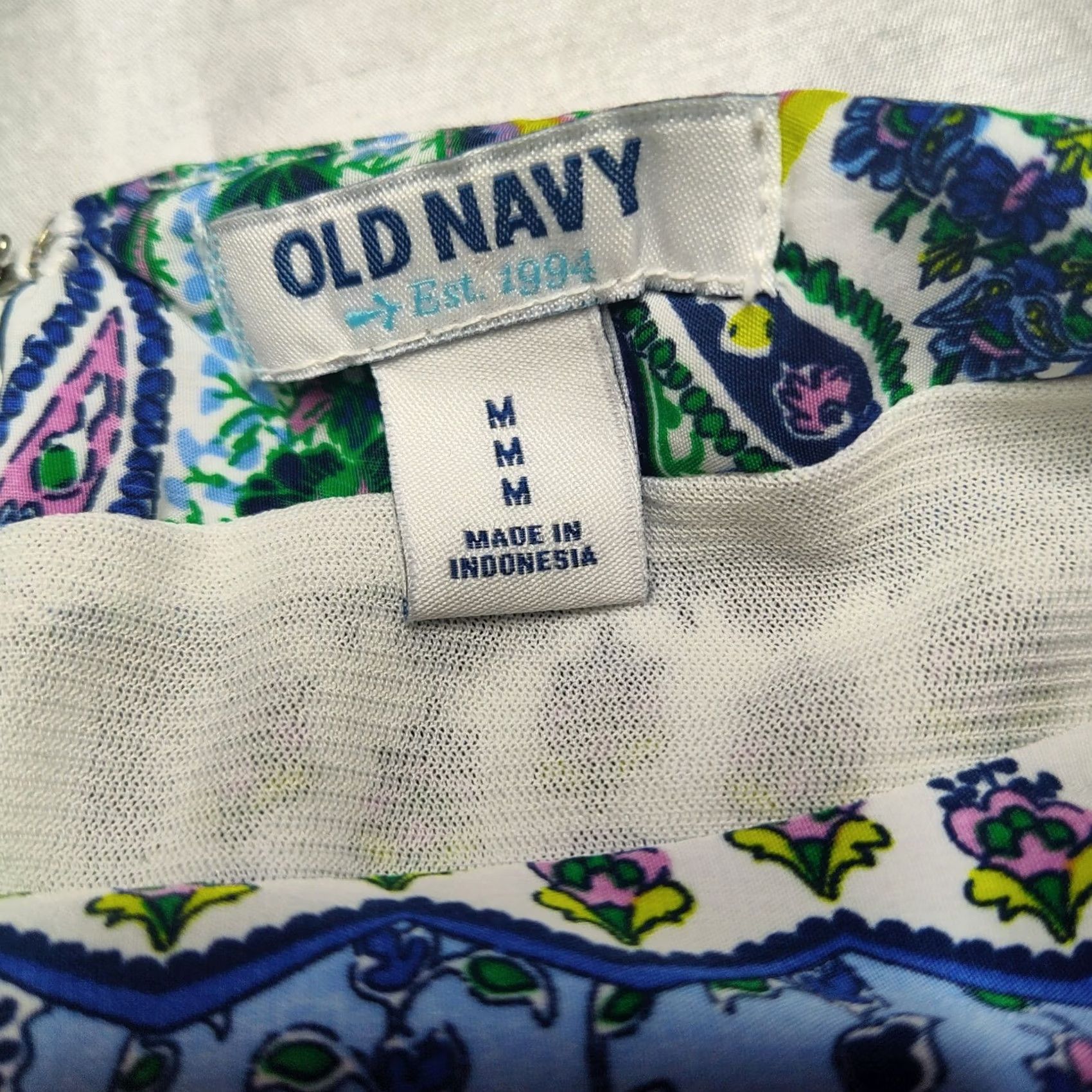 Old Navy OLD NAVY Women Medium Blue Paisley Lined Shift Dress Size M / US 6-8 / IT 42-44 - 4 Thumbnail