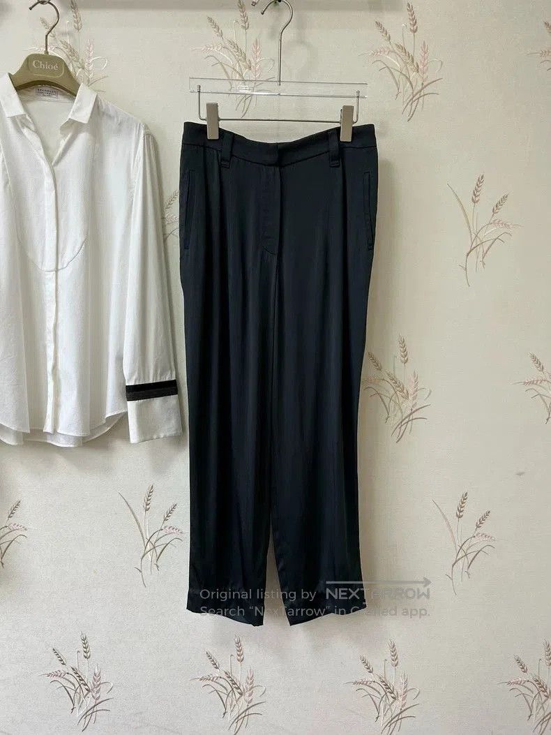 Brunello Cucinelli Brunello Cucinelli Gray Viscose Straight Pants. Size US 28 / EU 44 - 1 Thumbnail