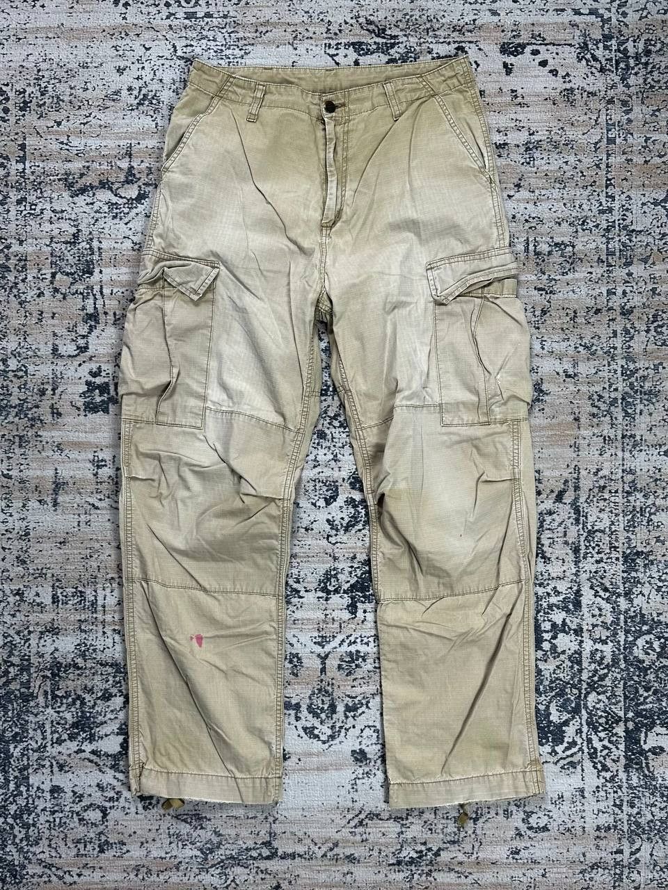 Carhartt Vintage Carhartt Cargo Beige Distressed Pants Size US 30 / EU 46 - 2 Thumbnail