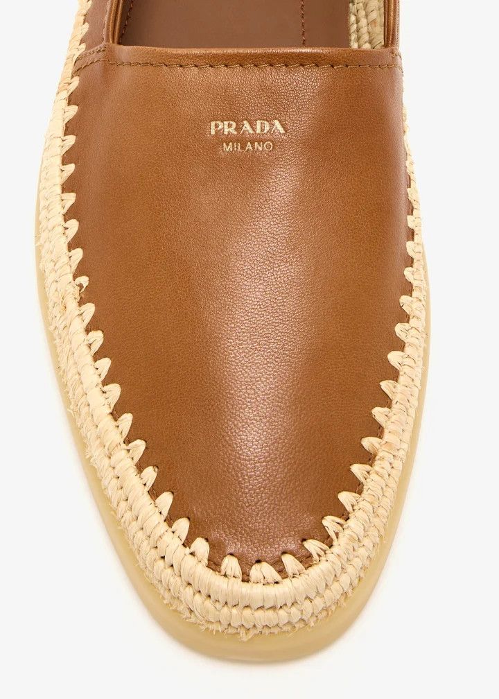 Prada o1w1db10526 Nappa Leather Espadrilles in Brown Size US 10 / EU 43 - 2 Thumbnail