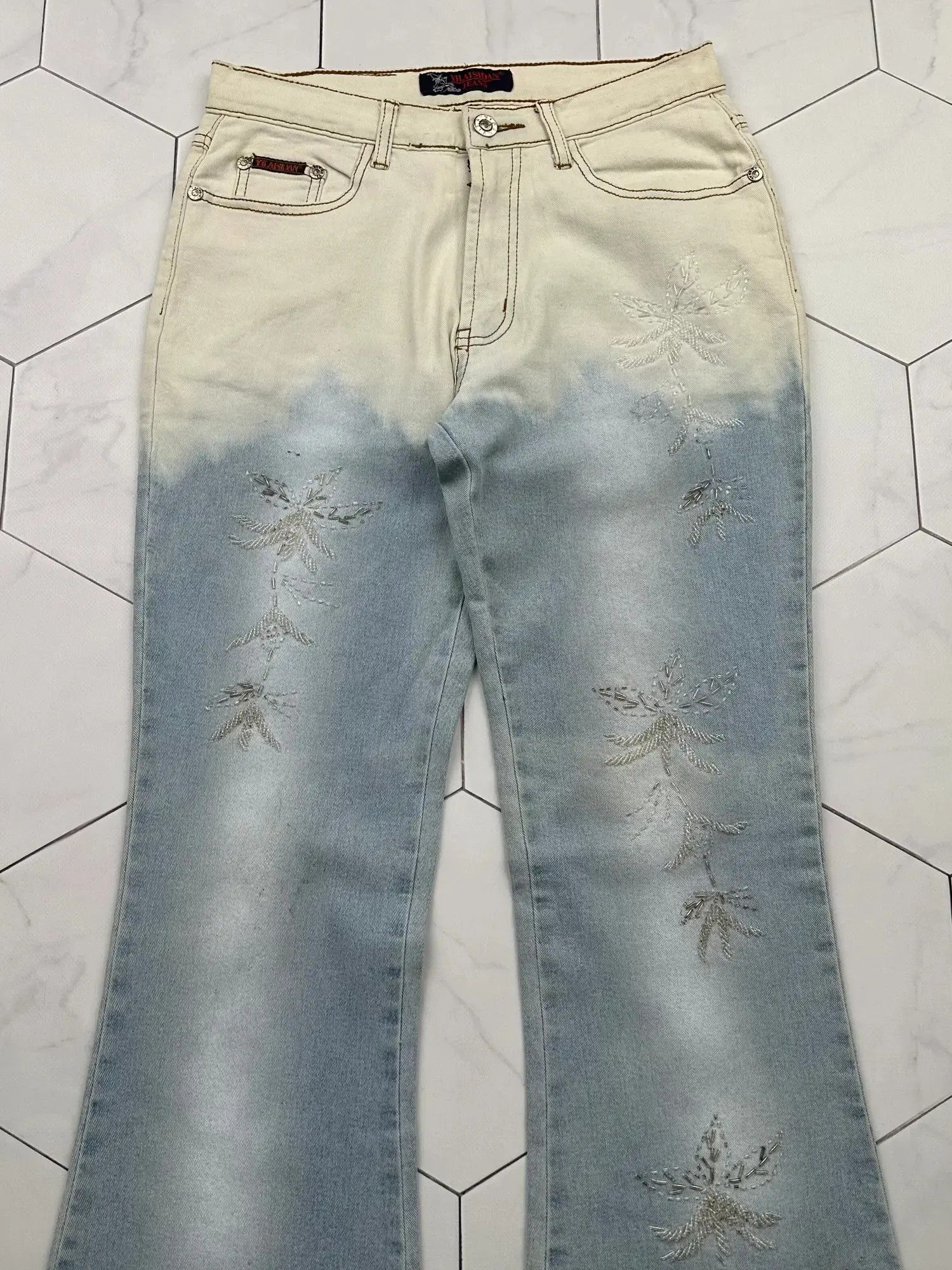 Japanese Brand Vintage Gradient Flare Jeans E2 Size 27" / US 4 / IT 40 - 2 Thumbnail