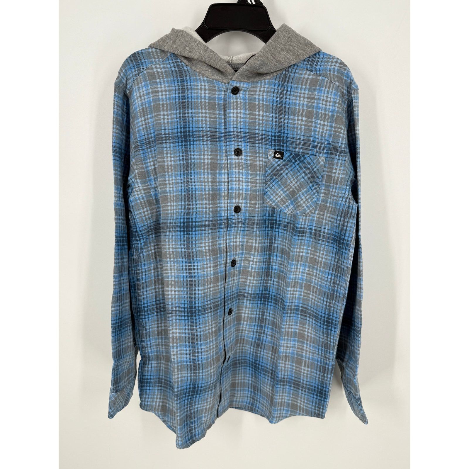 Other NEW Quiksilver Boys Lightweight Flannel Shirt Jacket Hoodie Size US L / EU 52-54 / 3 - 1 Thumbnail