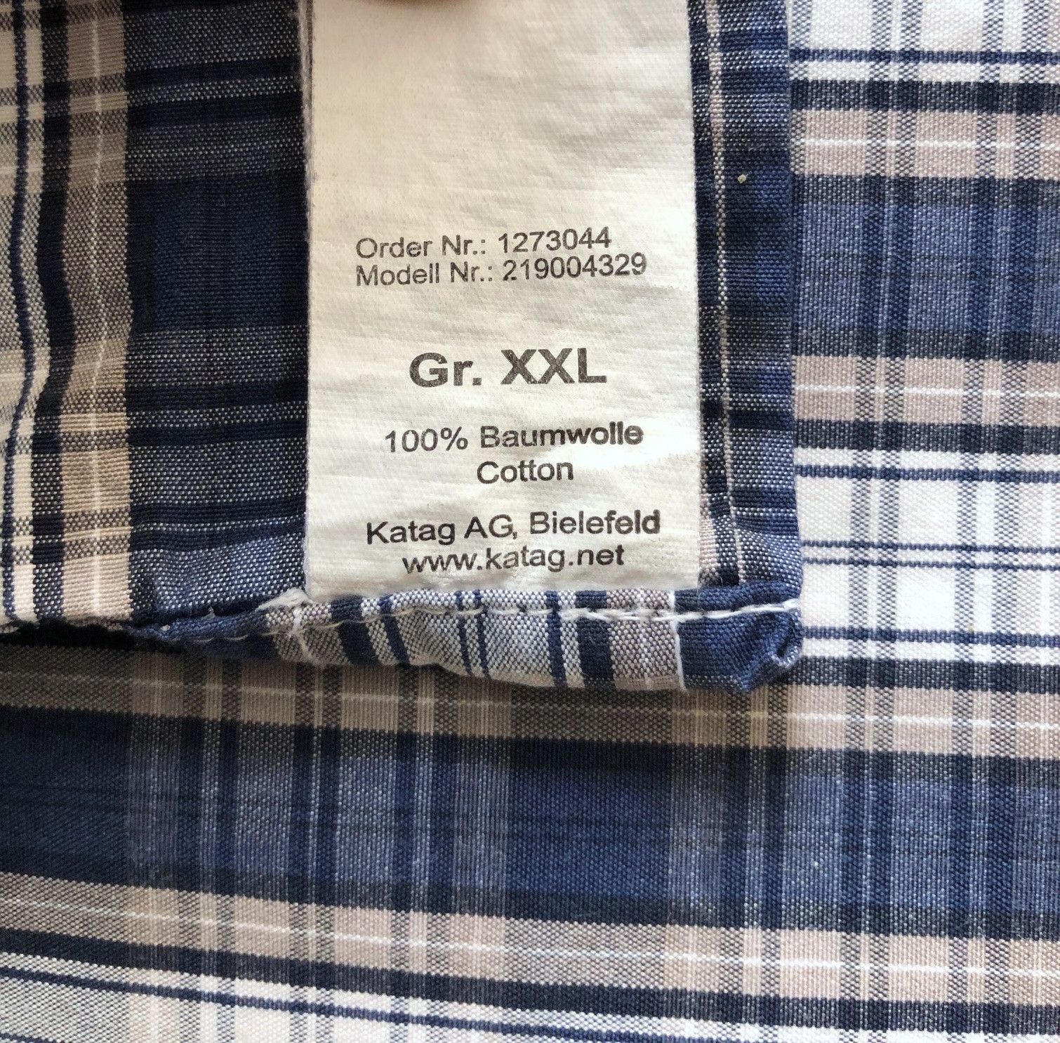 Other Men's checked shirt navy blue-beige Basefield 2XL/3XL Size US XXL / EU 58 / 5 - 5 Thumbnail