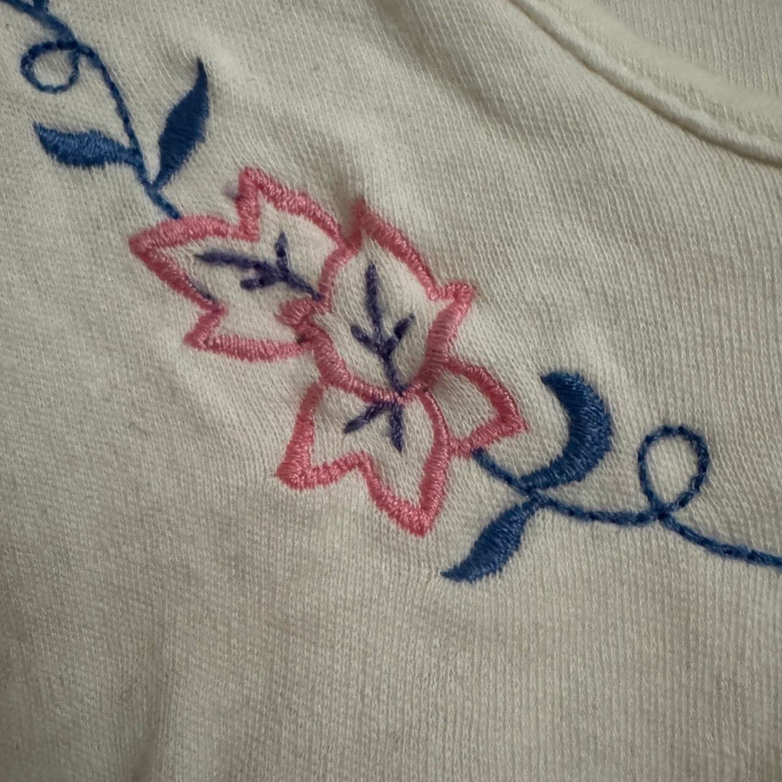 Other Vintage White Embroidered Top Floral Soft Girl Coquette Size M / US 6-8 / IT 42-44 - 2 Thumbnail