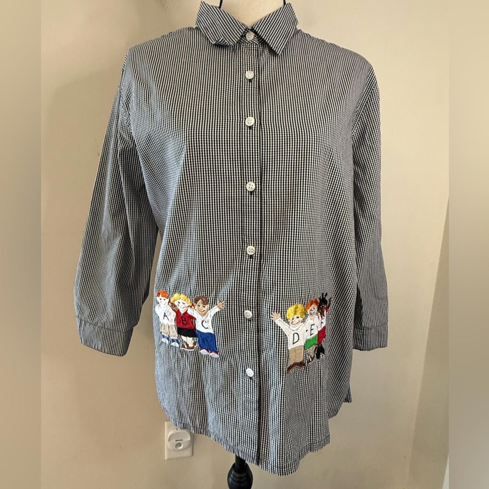 Other Bechamel top black white plaid ABC’s children embroidery M Size M / US 6-8 / IT 42-44 - 6 Thumbnail