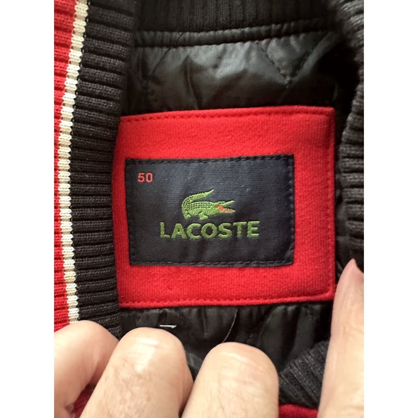 Lacoste Lacoste Varsity Jacket Shirt Jacket Men 50 Red/Black Classic Band Collar Pockets Casual Vintage No Size US M / EU 48-50 / 2 - 6 Thumbnail