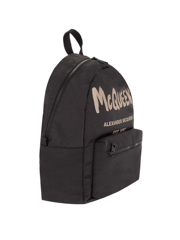 Alexander McQueen o1w1db10725 Size: OS/Graffiti Metropolitan Backpack in Black Size ONE SIZE - 2 Thumbnail