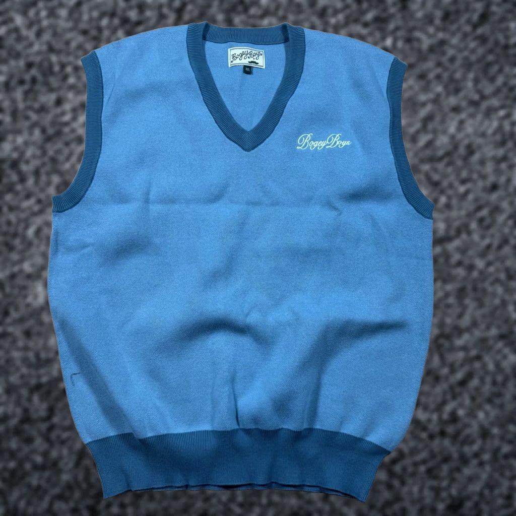 Vintage VINTAGE Bogey Boys Sweater Vest Mens XXL Blue V-Neck Preppy Golf Soft Cinched Waist NWOT Size US XXL / EU 58 / 5 - 1 Thumbnail