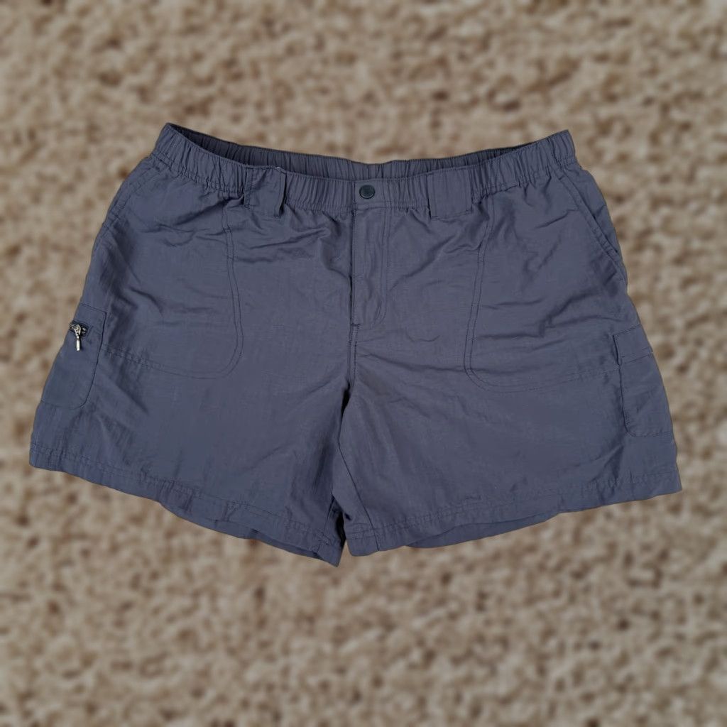 Vintage VINTAGE Columbia Shorts Men Blue Nylon Elastic Waist Zipper Pocket 6" Inseam 38 in Waist Regular Size US 33 - 1 Thumbnail