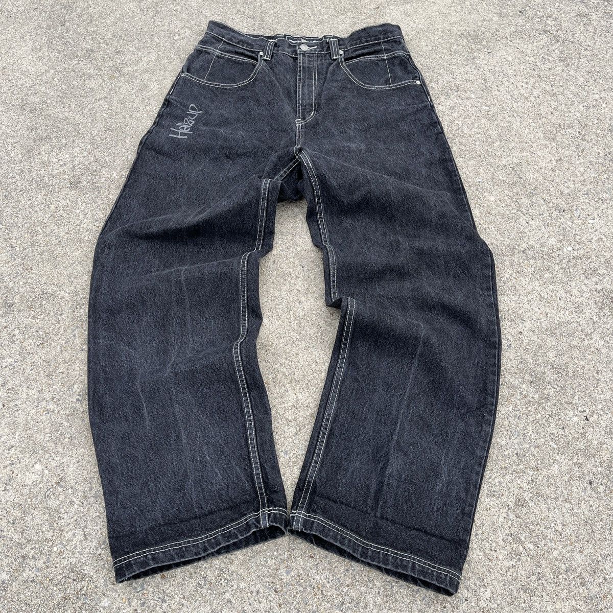 image of Vintage Hedz Up Baggy Jeans (Unisex) in Black, Men's (Size 34)