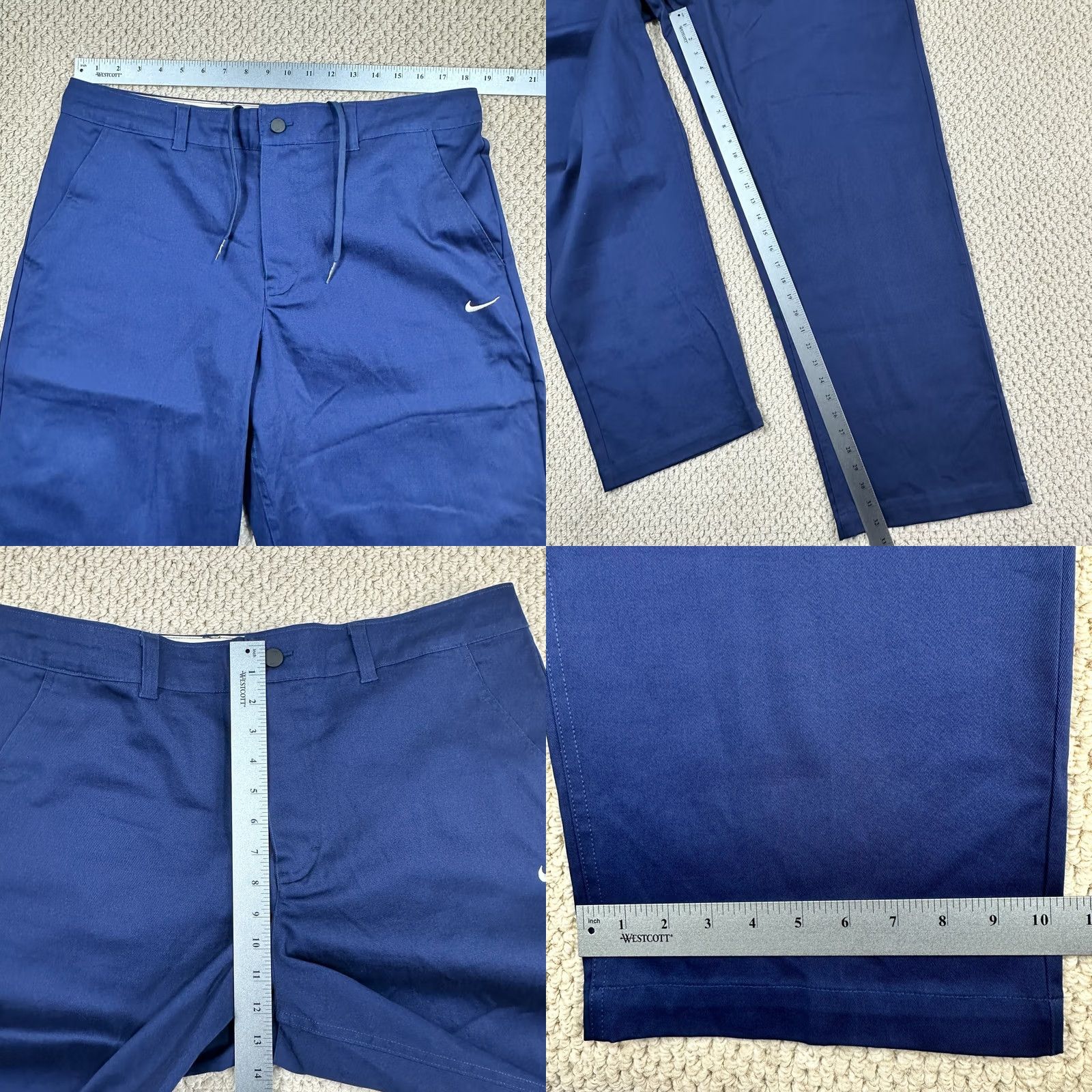 Nike Nike Life El Chino Pants Mens 36x32 Navy Baggy Wide Leg Skater Y2K Drawstring Size US 36 / EU 52 - 8 Thumbnail