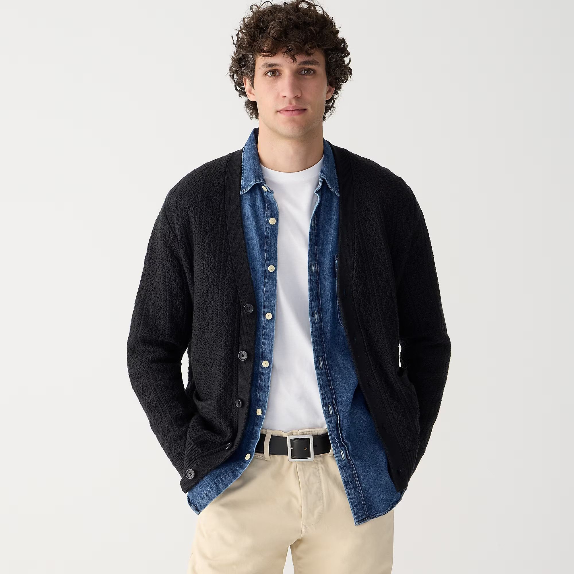 J.Crew J.Crew Heritage Cotton Pointelle Stitch Cardigan Sweater Size US XL / EU 56 / 4 - 2 Thumbnail