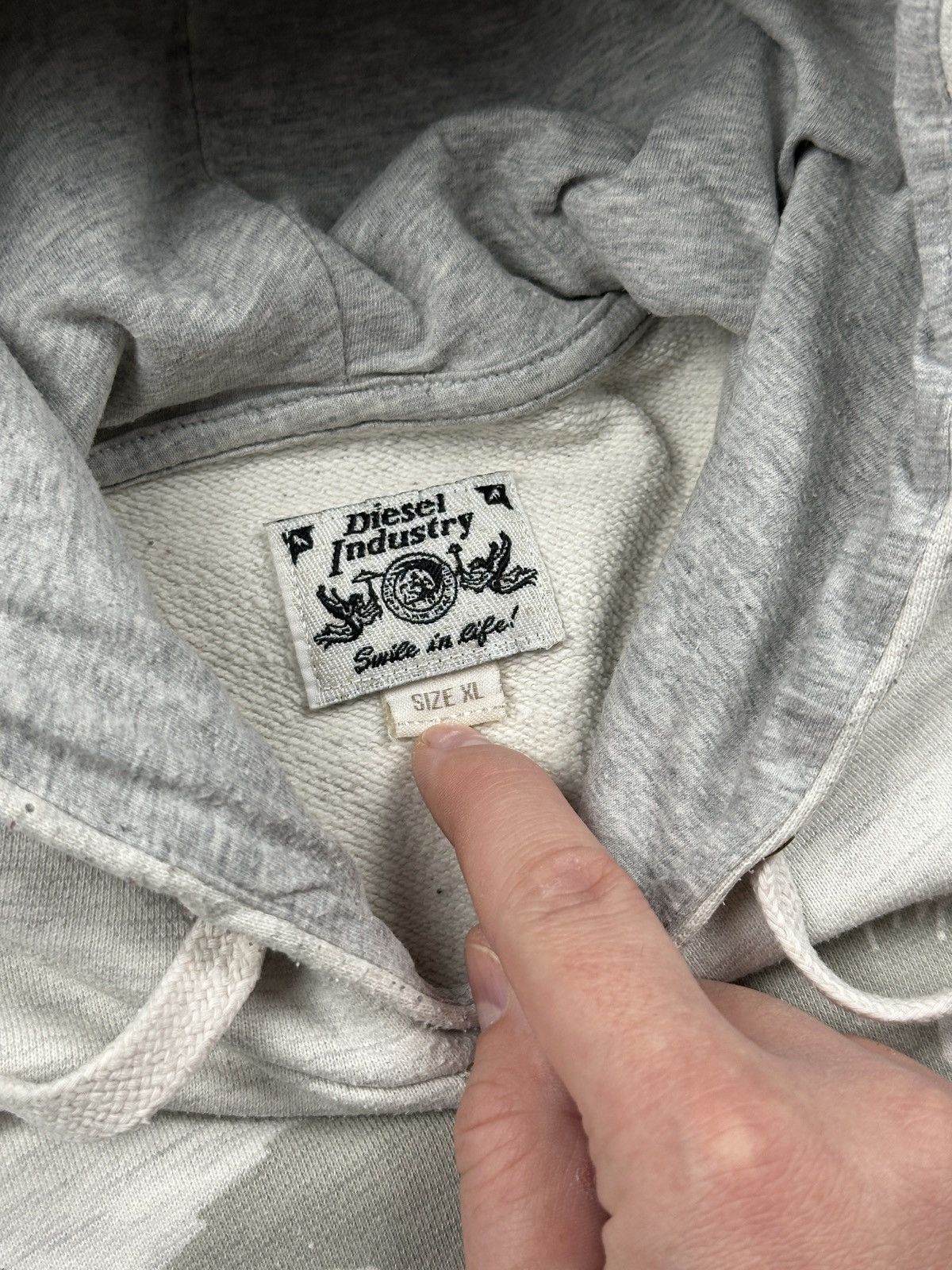 Diesel Vintage Diesel Only The Brave Hoodie Mohawk Big Logo Grey XL Size US L / EU 52-54 / 3 - 10 Thumbnail