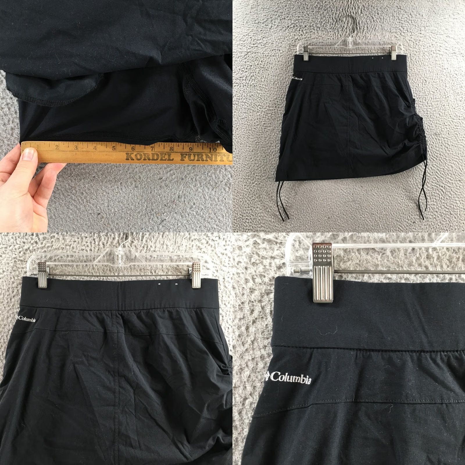 Vintage Columbia Skort Womens M Black Pull On Ruched Drawstring Athletic Running Tennis Skirt Short Womens Colmbia Size ONE SIZE - 9 Thumbnail