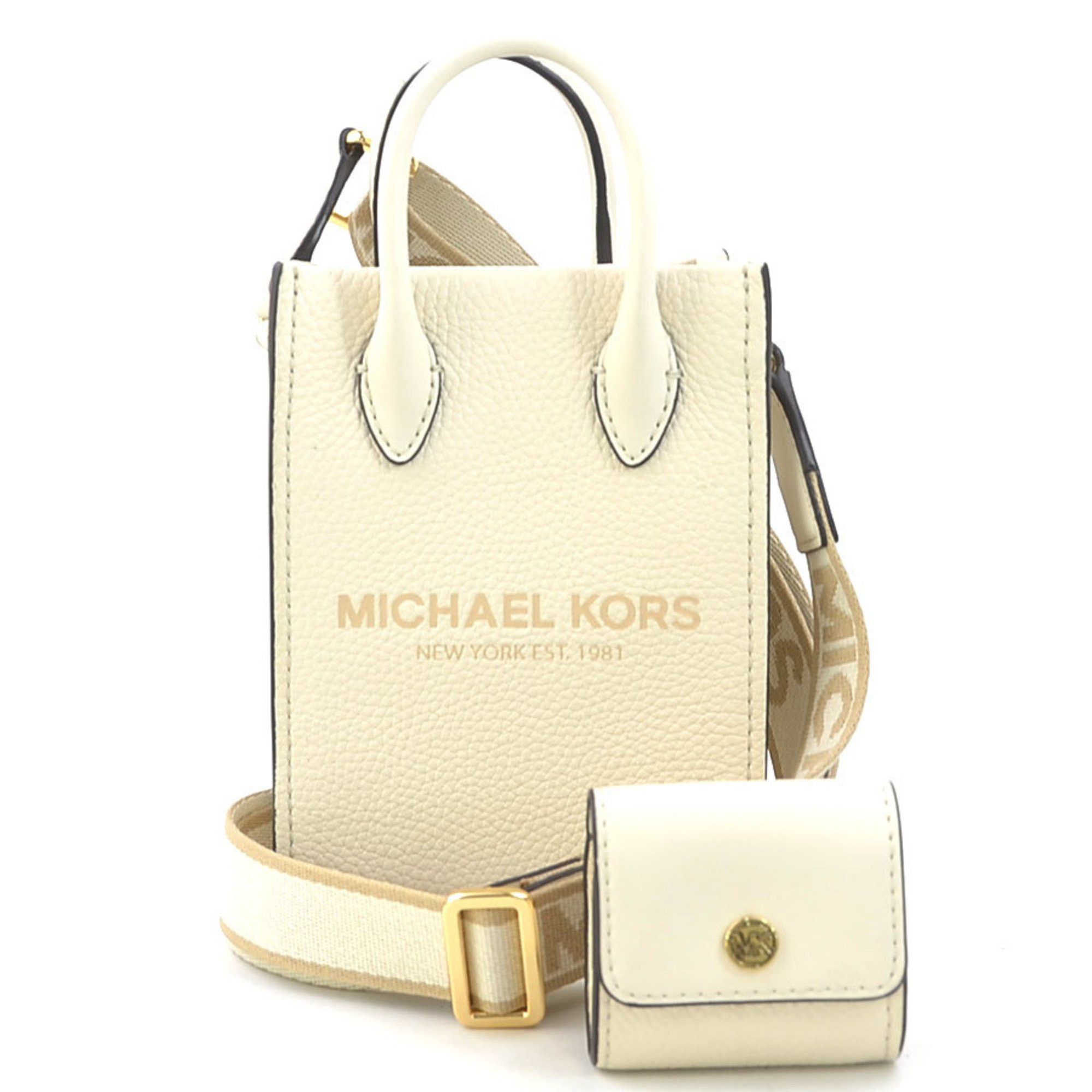 Michael Kors Shoulder Bag Leather Ivory Women's H31036G in Beige