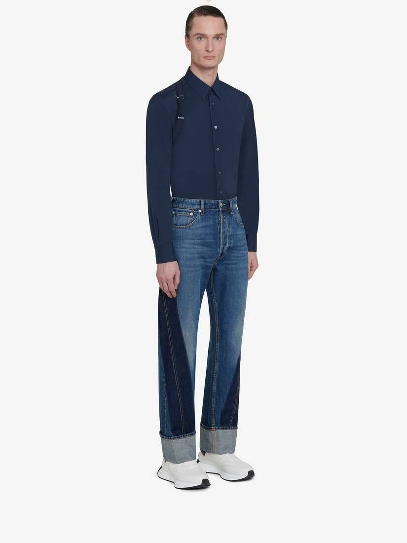 Alexander McQueen o1w1db10725 Selvedge Tape Harness Shirt in Ink Blue Size US M / EU 48-50 / 2 - 4 Thumbnail