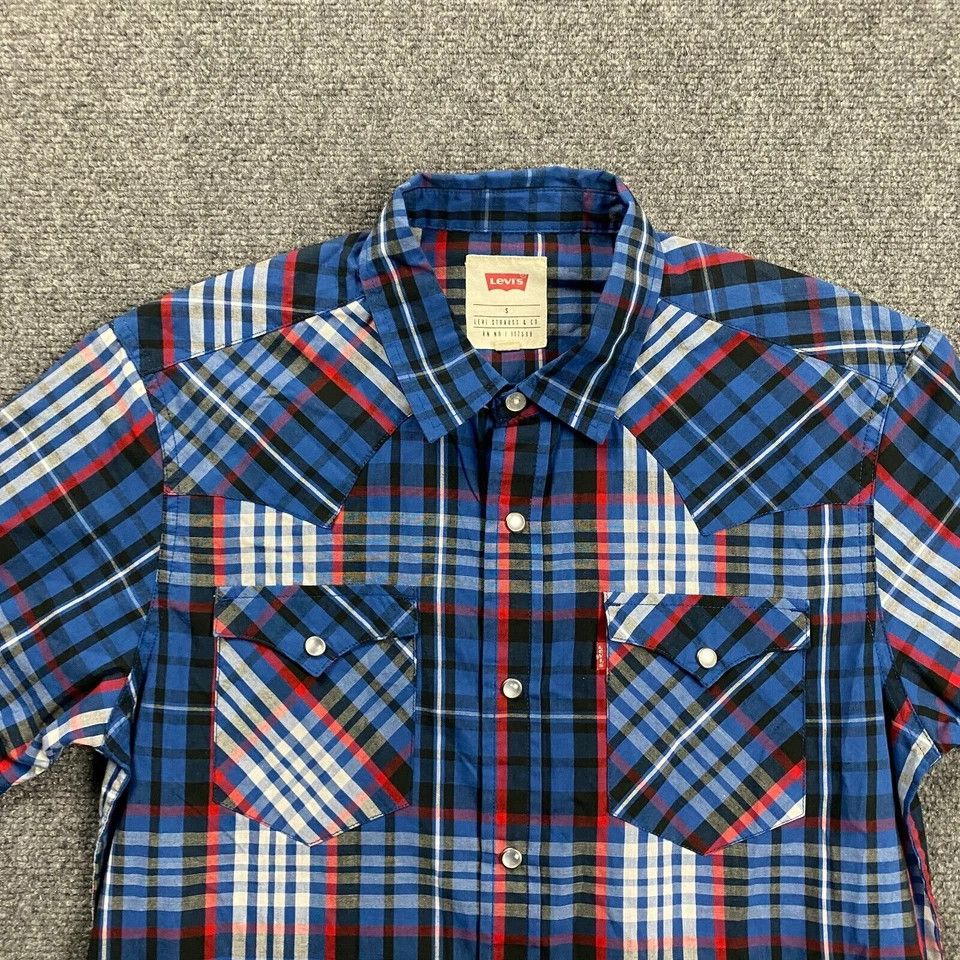 Levi's Levi's Shirt Men's Small Plaid Pearl Snap Short Sleeve Size US S / EU 44-46 / 1 - 2 Thumbnail