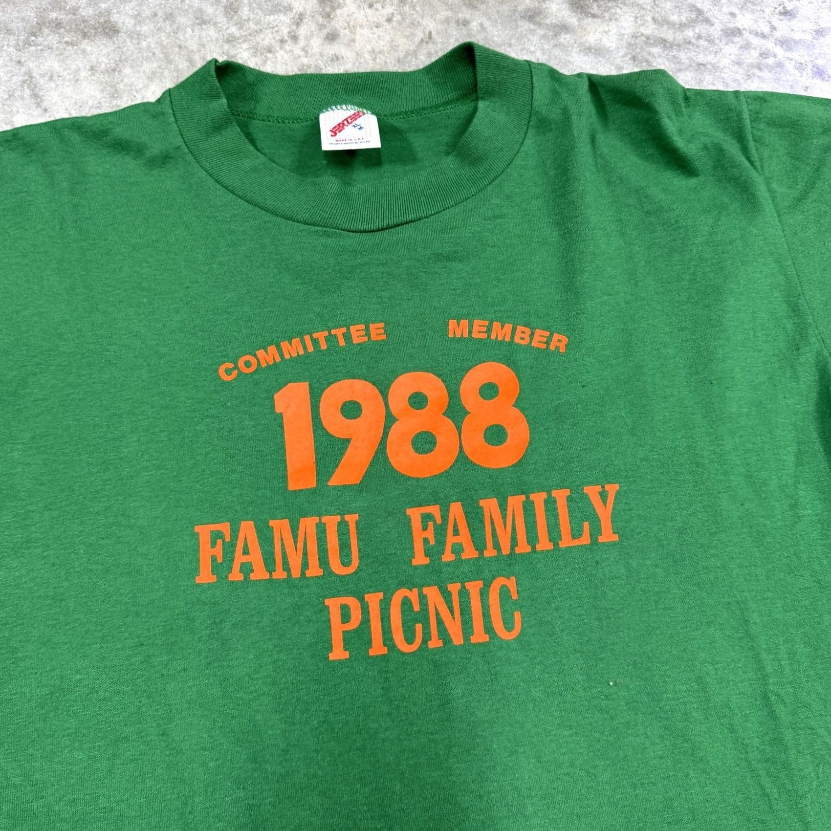 Jerzees VINTAGE FAMU Rattlers Shirt Mens Large Green 80s Event 1988 Jersey Cotton Graphic Print Crew Neck T-Shirt Size US L / EU 52-54 / 3 - 3 Thumbnail