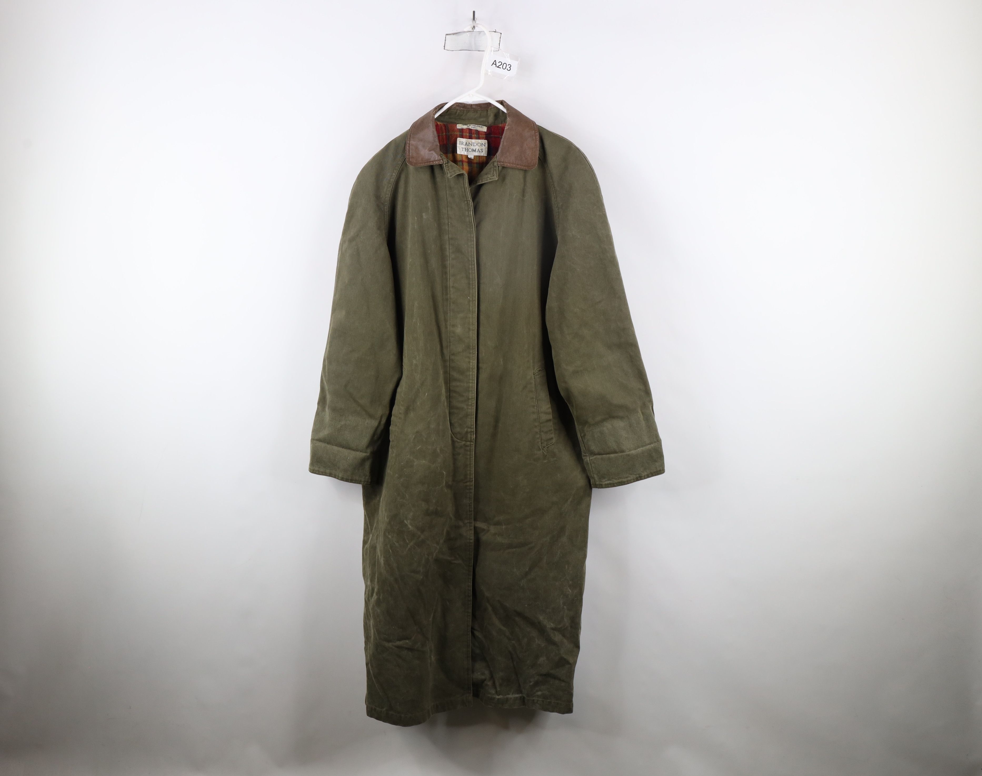 Vintage Vintage 90s Streetwear Leather Collar Flannel Lined Jacket Size S / US 4 / IT 40 - 1 Thumbnail