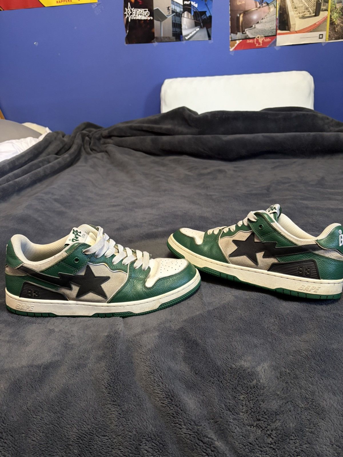 Bape Bapesta Sk8sta Green Grey Size US 11 / EU 44 - 5 Thumbnail