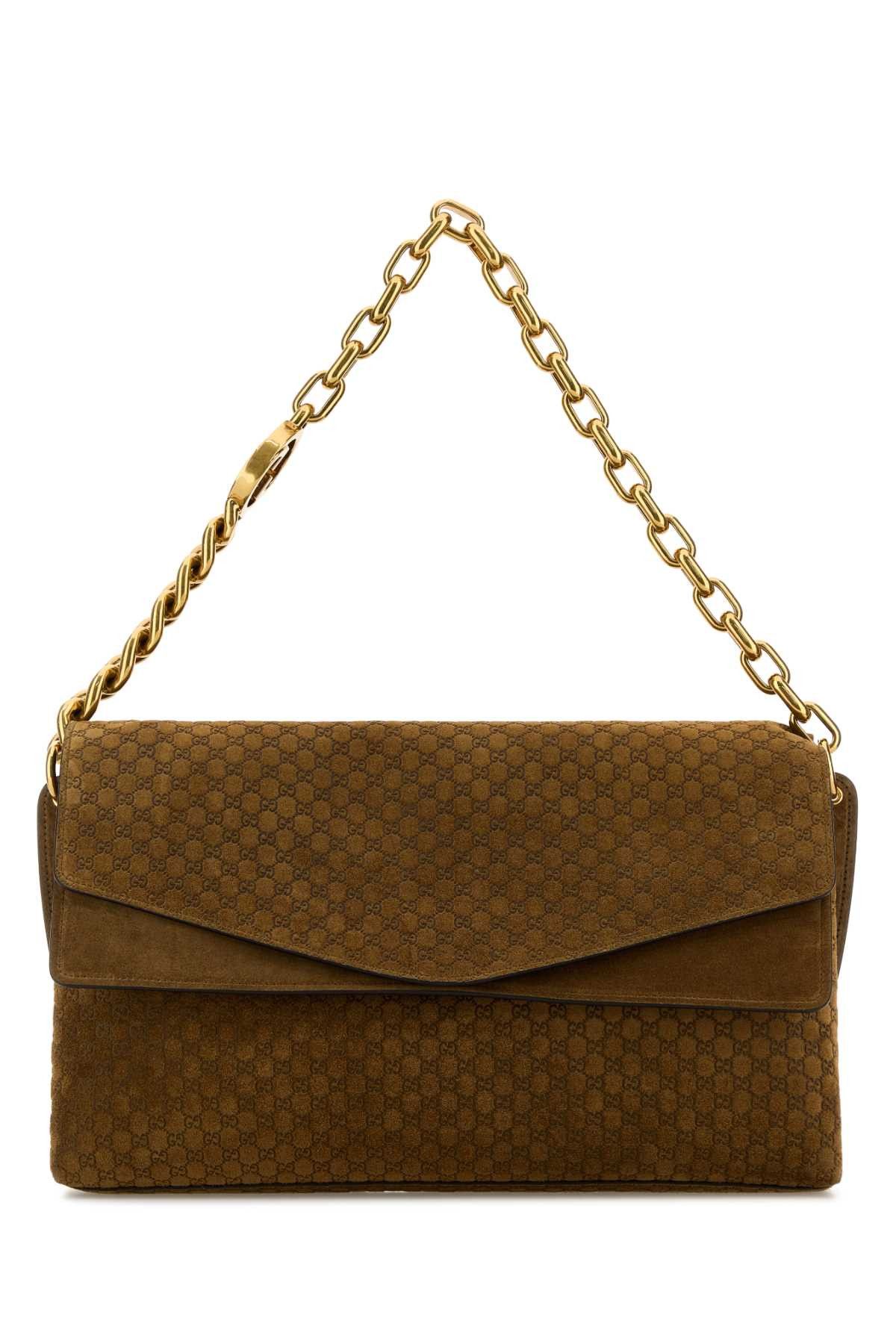 Gucci Camel Suede Large Shoulder Bag Size ONE SIZE - 1 Thumbnail