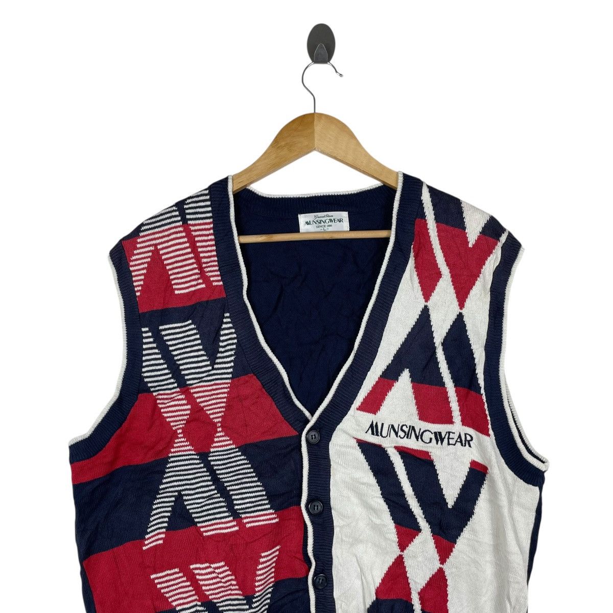 Vintage Vintage 90s Munsingwear Japan Cardigan Knitwear Sweater Size US L / EU 52-54 / 3 - 3 Thumbnail