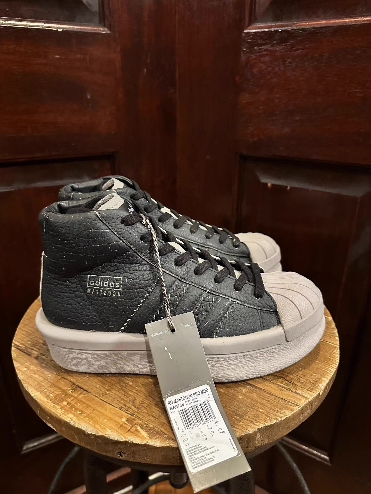 Rick Owens Rick Owens x Adidas 16FW Black Mastodon Pro Model Ｑ25 Size US 4.5 / IT 34.5 - 2 Thumbnail