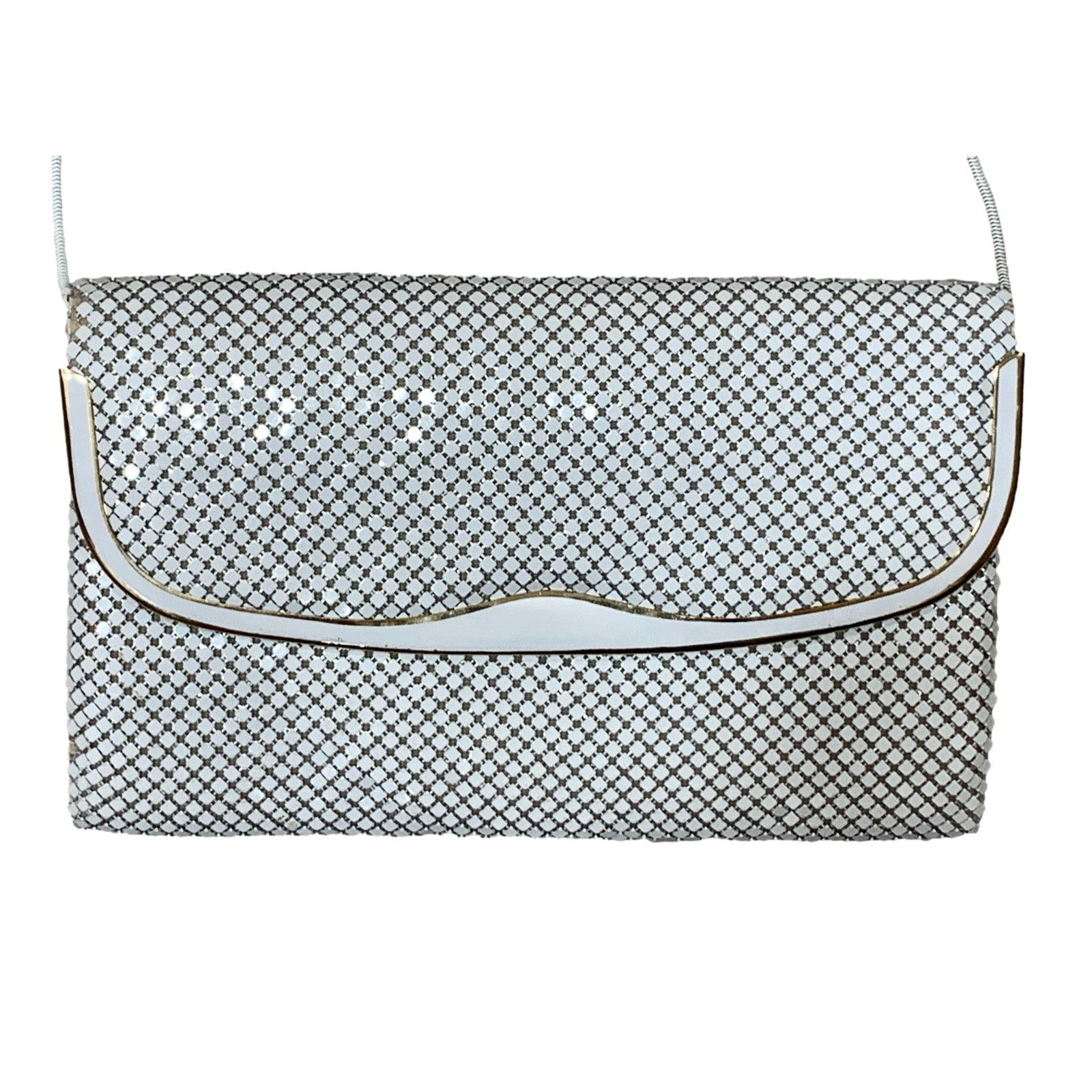 Vintage Vintage 70s White Metal Mesh Shoulder Bag | Clutch Size ONE SIZE - 4 Thumbnail