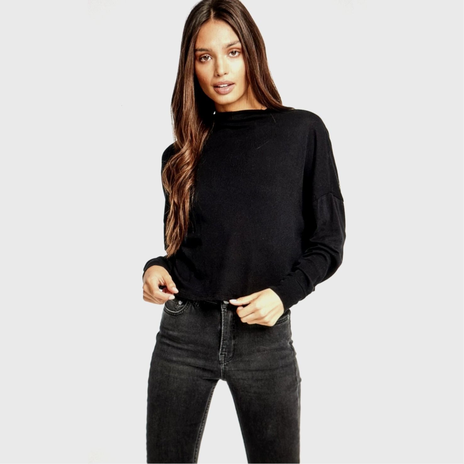 Other Chaser Gauzy Cotton Funnel Neck Drop Shoulder Light Pink S Size S / US 4 / IT 40 - 10 Thumbnail