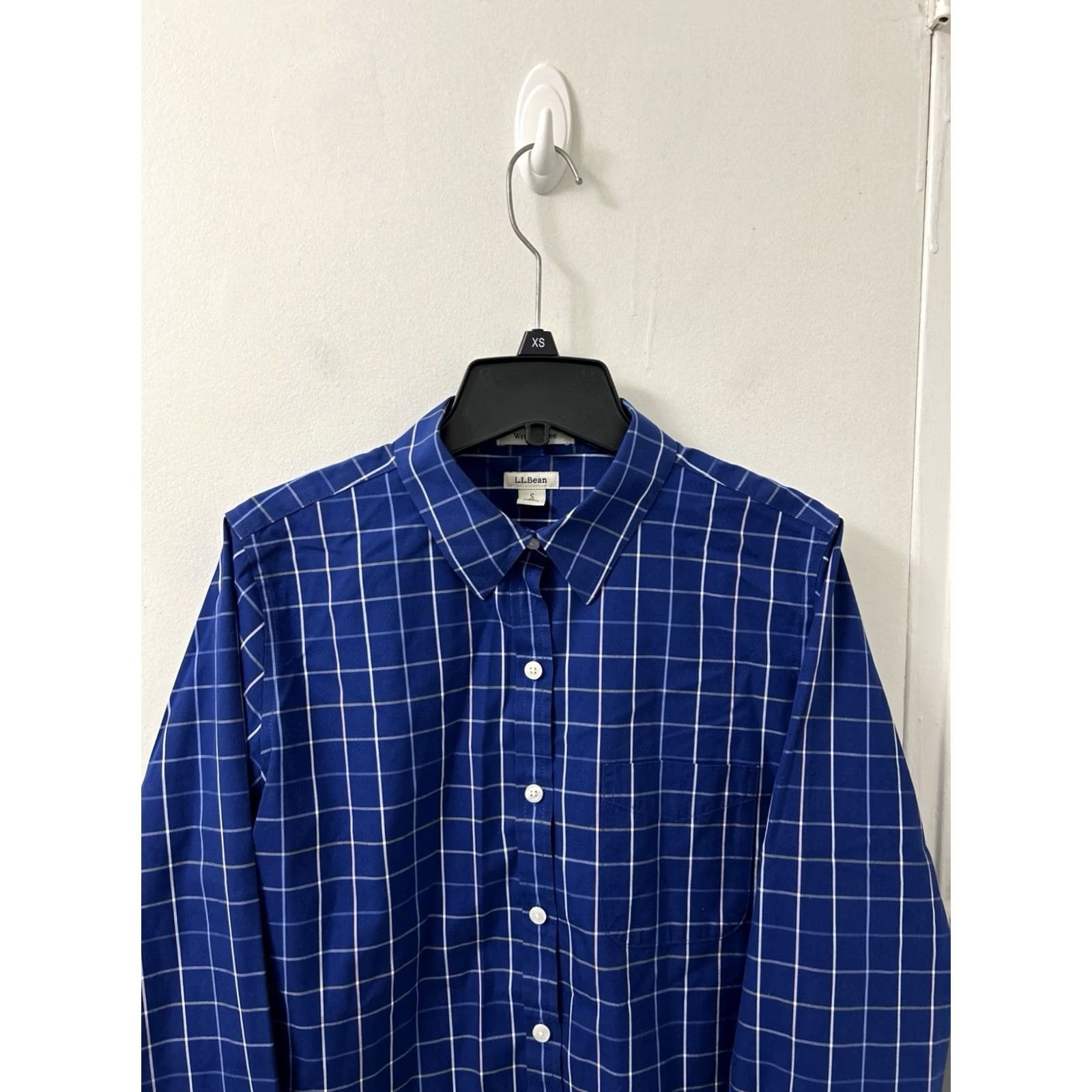Vintage VINTAGE LL Bean Shirt Womens S Blue Pinpoint Oxford Plaid Long Sleeve Button Down 503436 Size S / US 4 / IT 40 - 2 Thumbnail