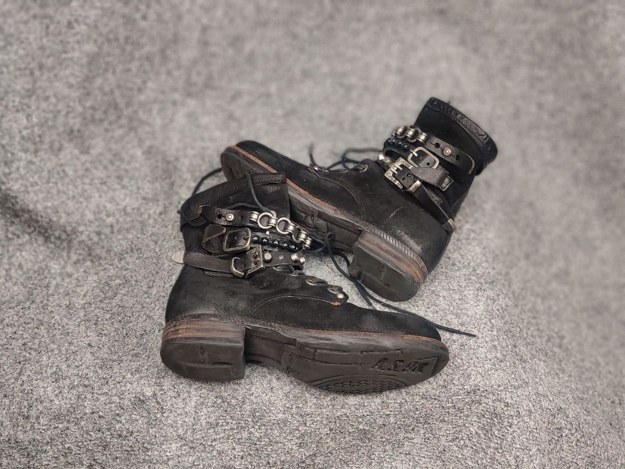 A.S.98 A.S.98 Vintage Black Suede Avant garde Mid Calf Combat Boots Size US 6 / IT 36 - 2 Thumbnail