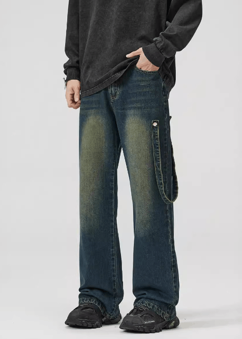 Japanese Brand × Jean High street retro distressed oversize flared baggy jeans Size US 32 / EU 48 - 2 Thumbnail