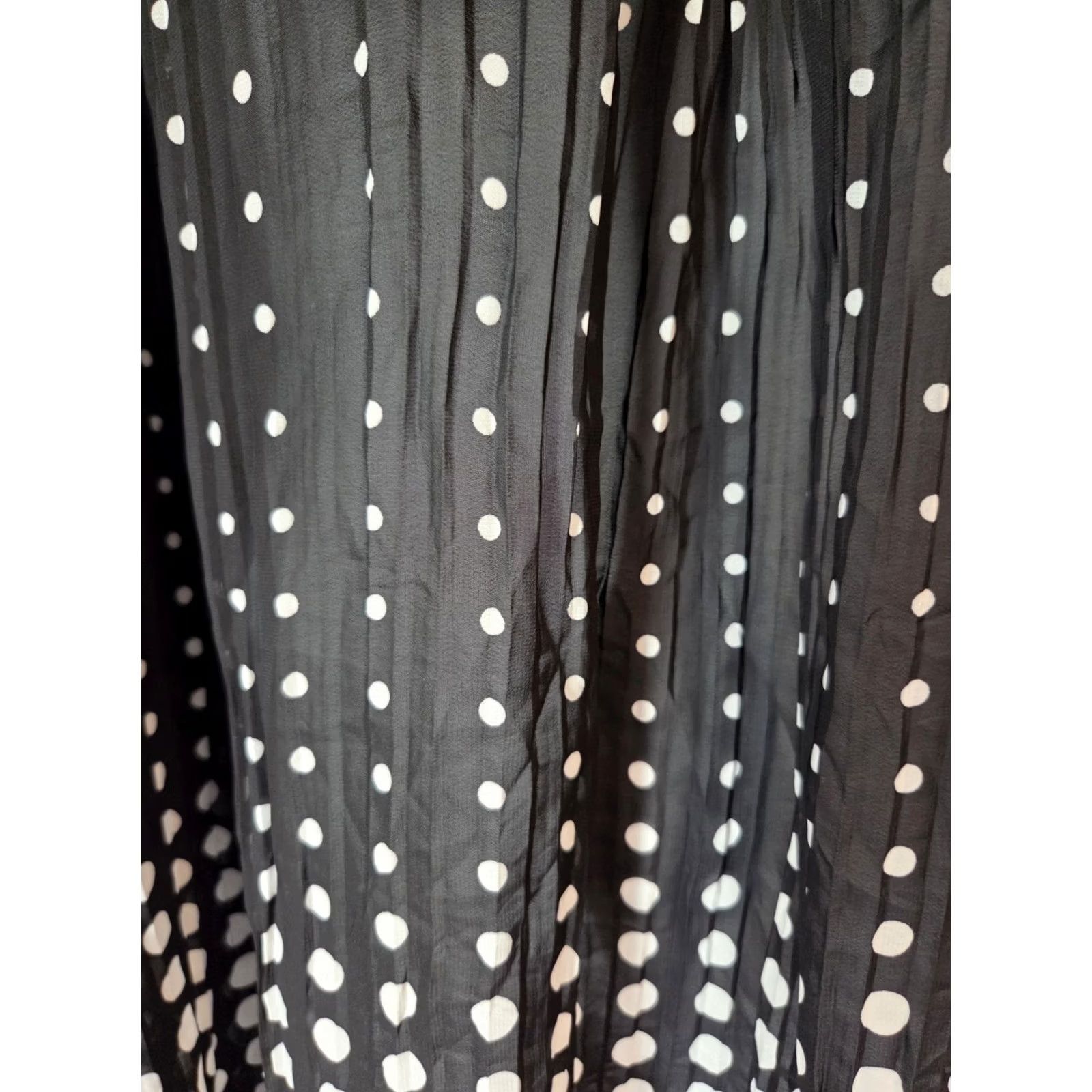 Vintage Woman Within Black Polka Dot Bell Sleeve Studded Semi Sheer Tunic Top 2X Size XXL / US 16-18 / IT 52-54 - 3 Thumbnail