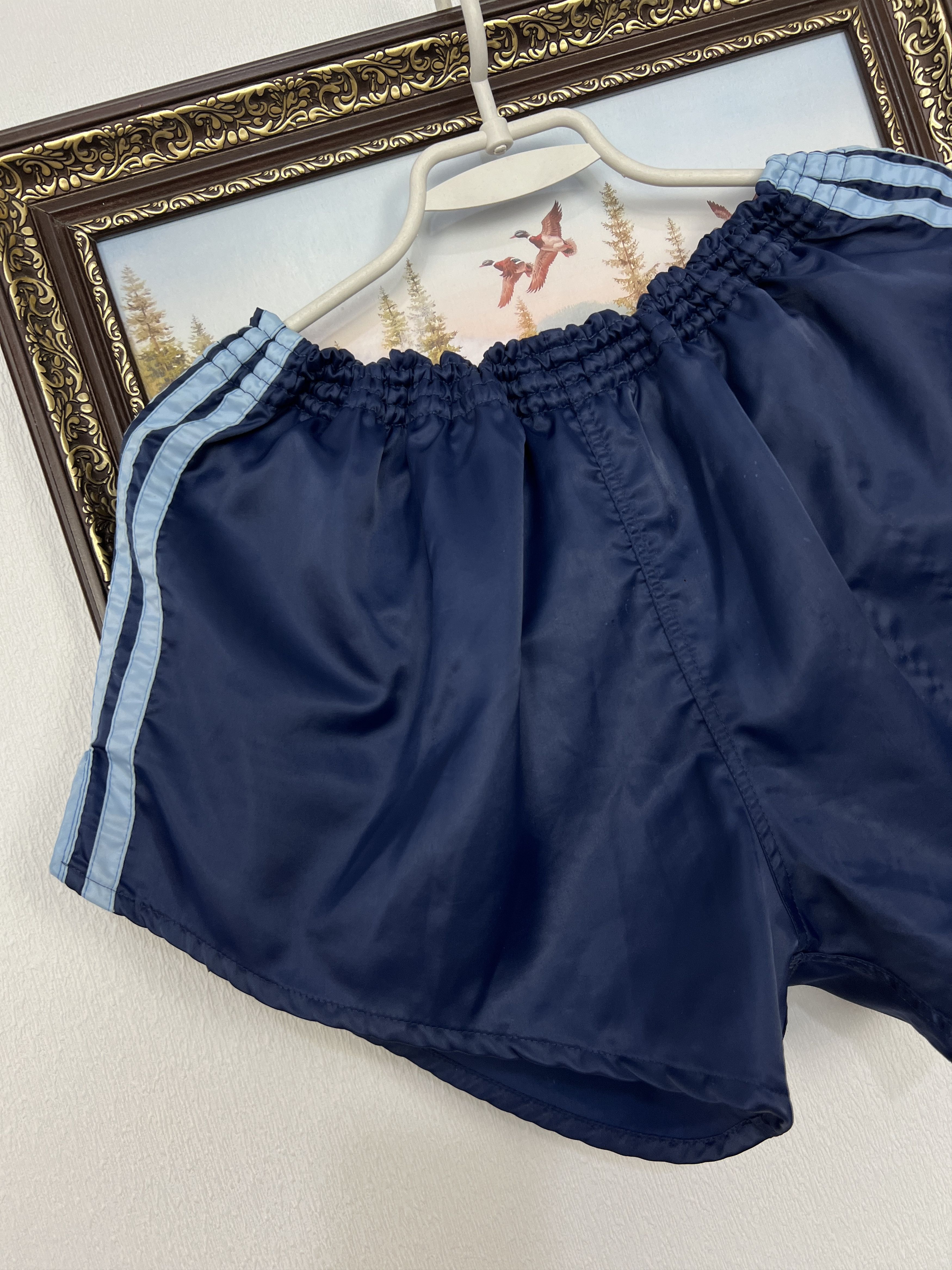 Adidas Vintage 90's Adidas West Germany Blue Nylon Shorts Size US 32 / EU 48 - 3 Thumbnail
