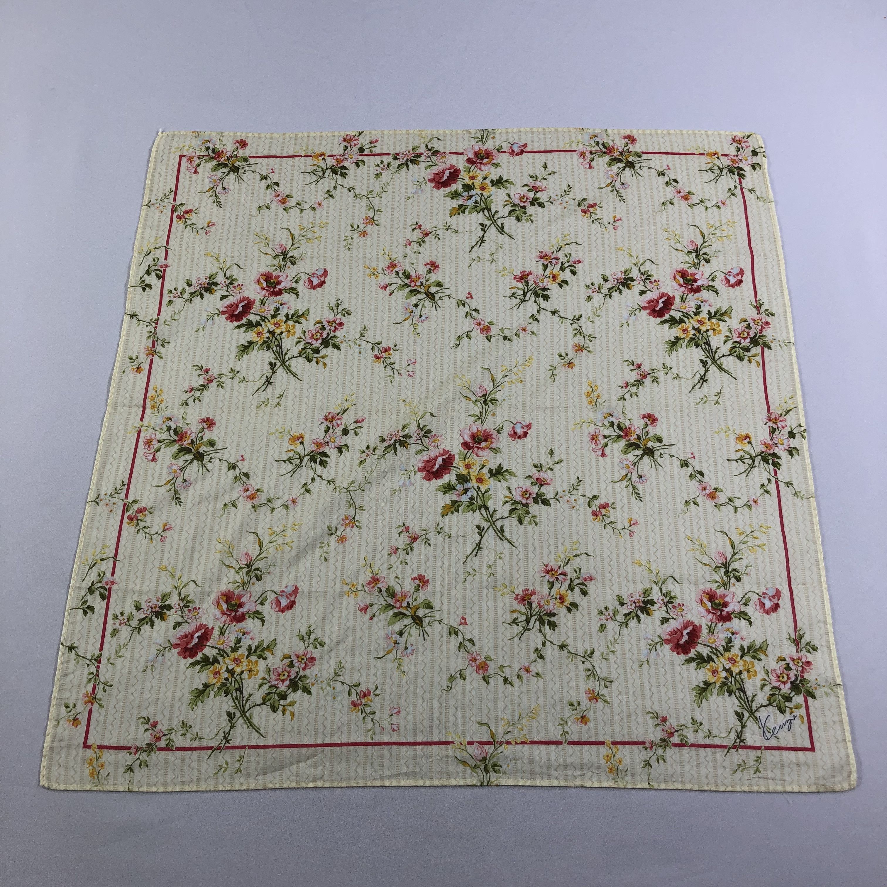 Kenzo Floral Handkerchief Neckerchief Bandana H2174