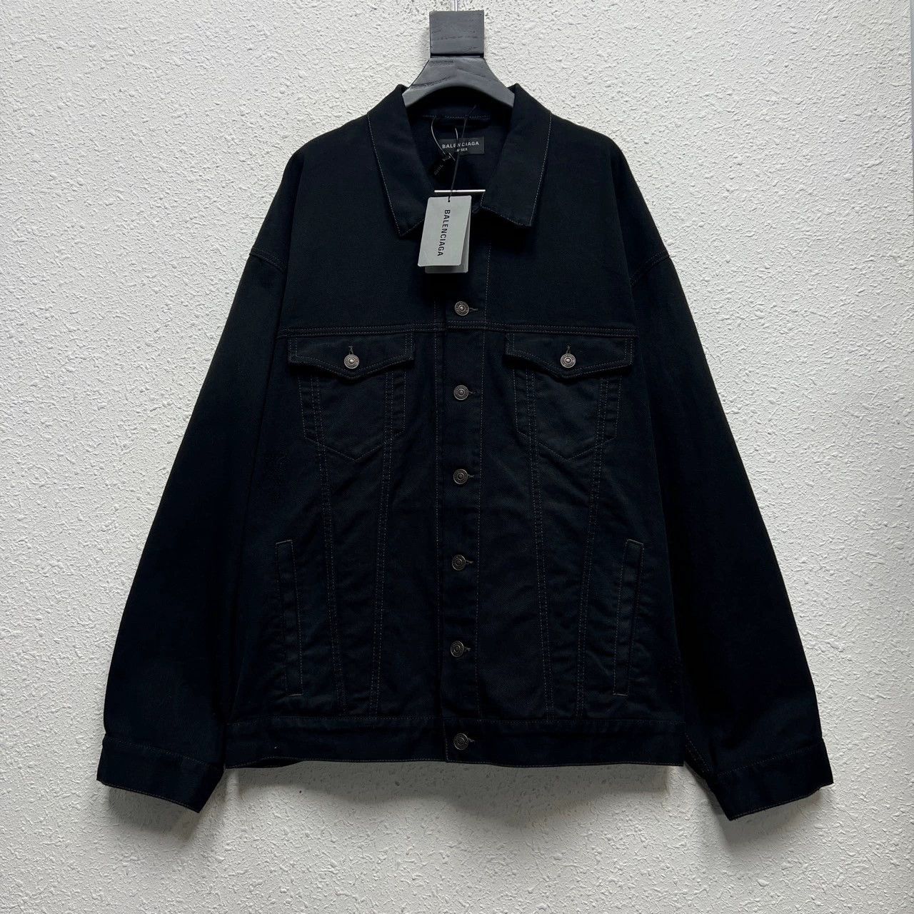 balenciaga graffiti logo denim jacket