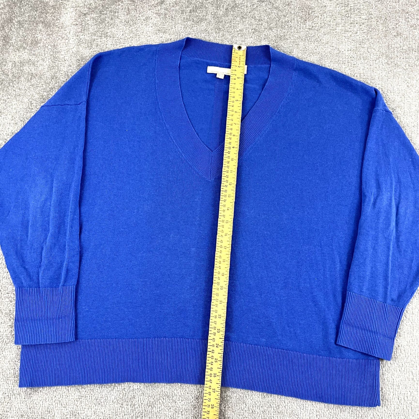 Barbour BARBOUR Sweater Womens Regular Knit Bathgate Linen Blend V-Neck Bluebell 14 Long Sleeve Pullover Casual Womens Size XL / US 12-14 / IT 48-50 - 6 Thumbnail
