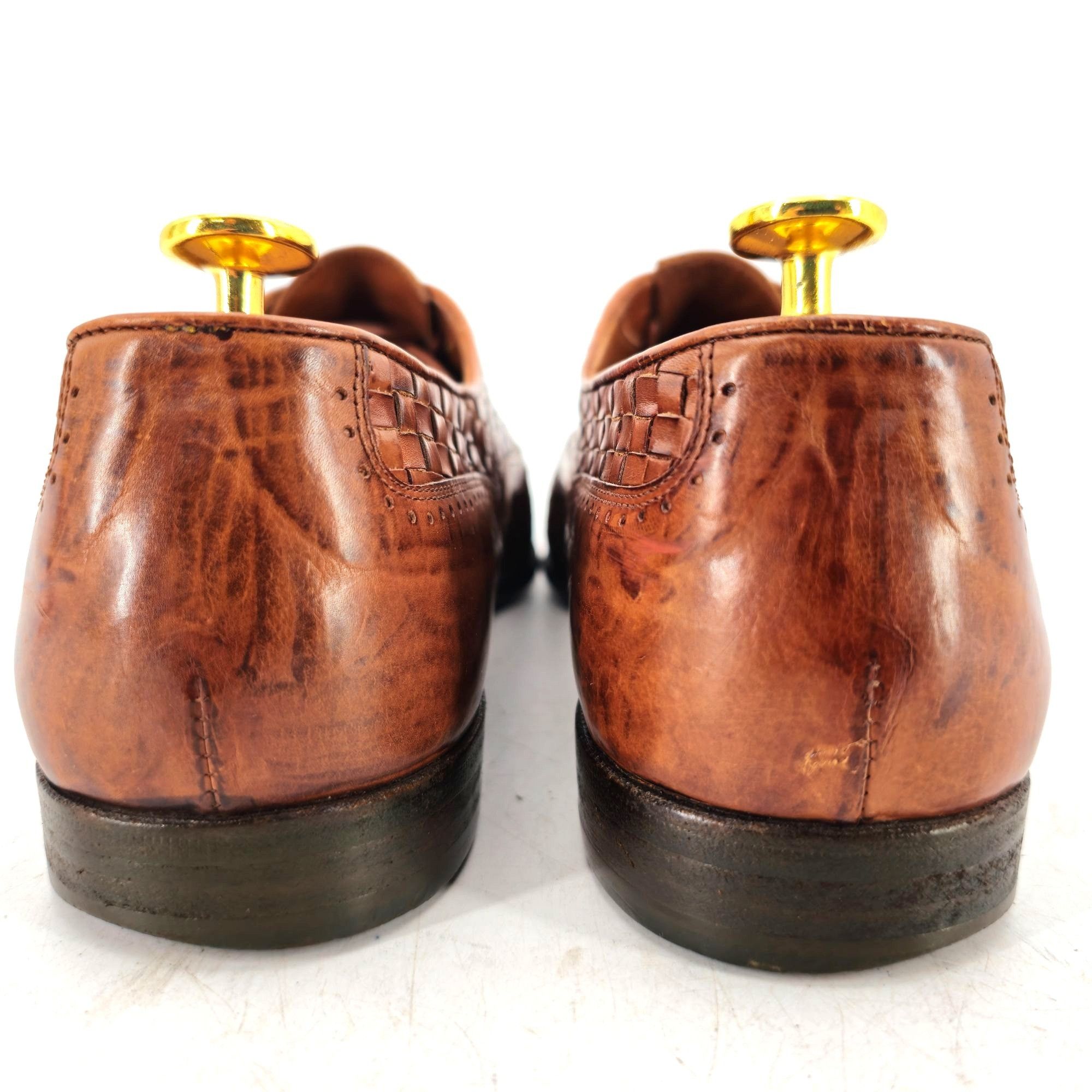 Bragano × Cole Haan Vintage Bragano Cole Haan Italy Mens 9.5 Brown Woven Leather Size US 9.5 / EU 42-43 - 6 Thumbnail
