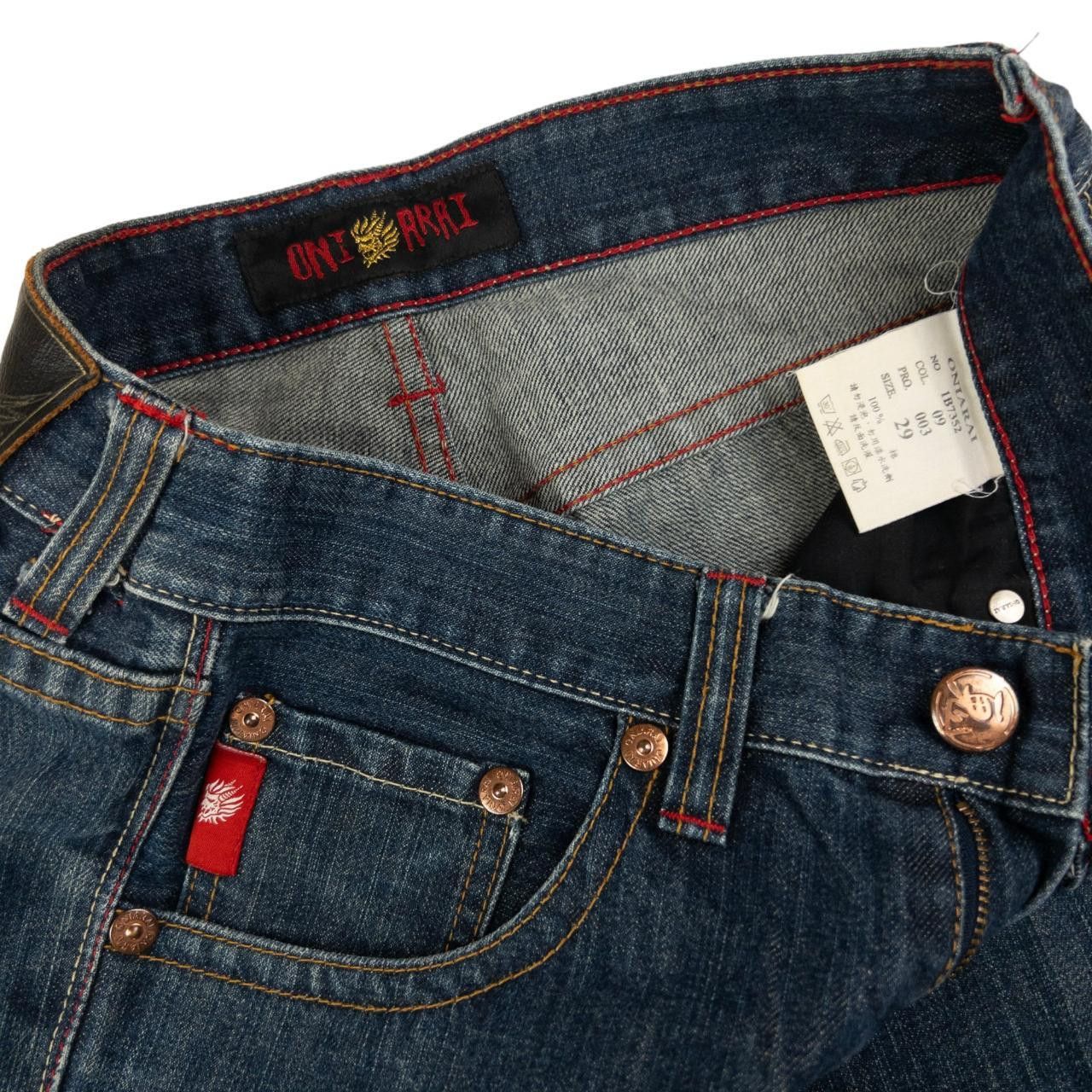 Other Vintage Oniarai Devil Embroidered Japanese Denim Jeans W29 Size US 29 - 5 Thumbnail