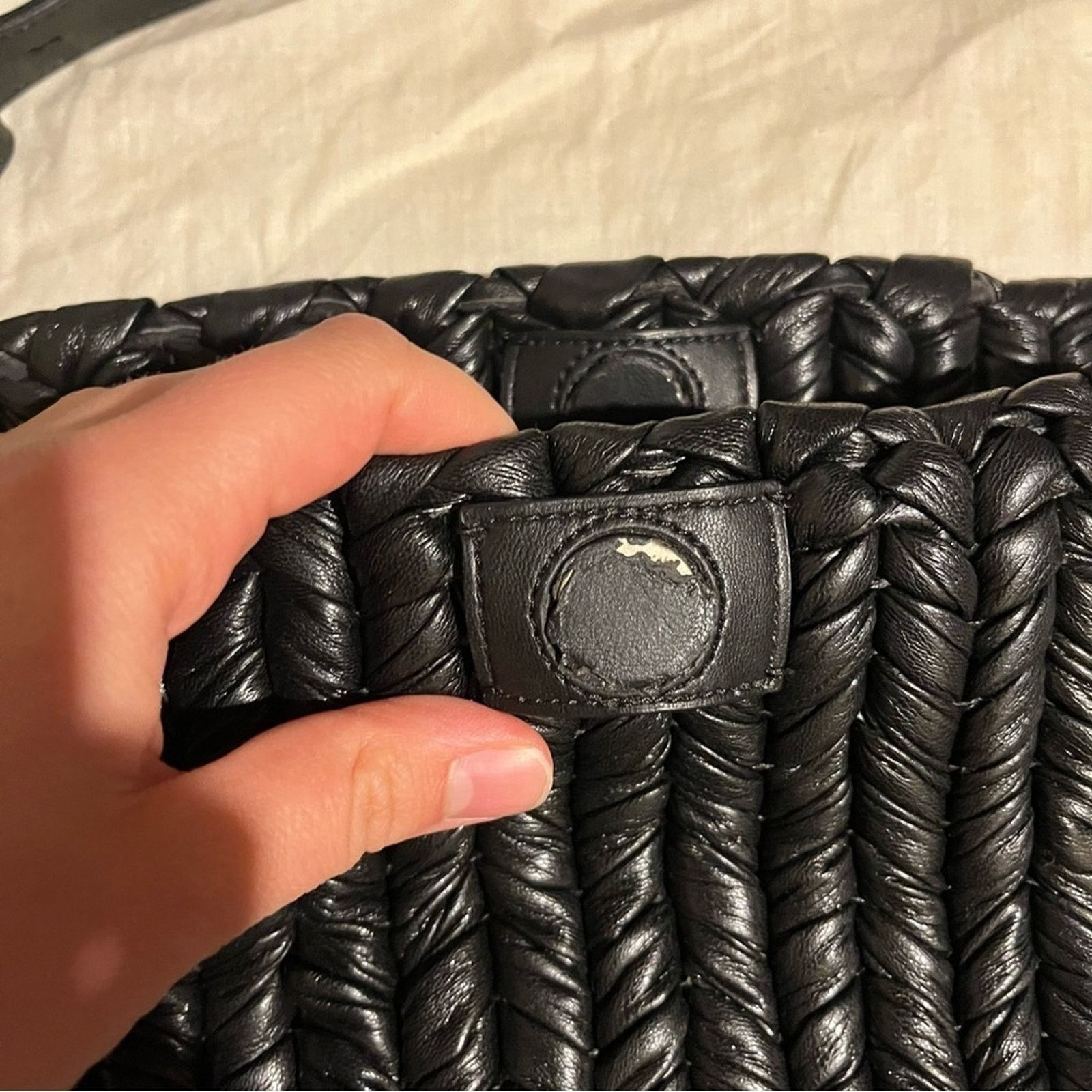 Nanushka Nanushka Off Black The Busket Faux Leather Shoulder Purse Size ONE SIZE - 3 Thumbnail