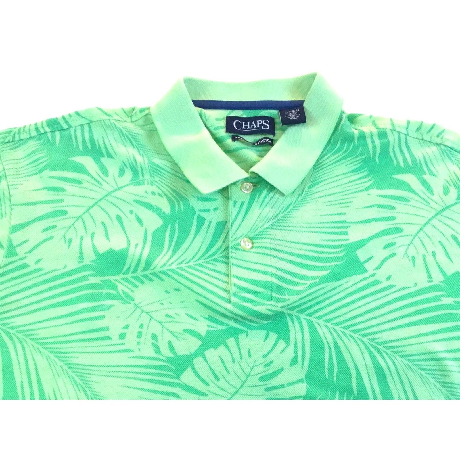 Chaps Chaps Polo Shirt Lime Green Tropical Palms Size XL Size US XL / EU 56 / 4 - 2 Thumbnail