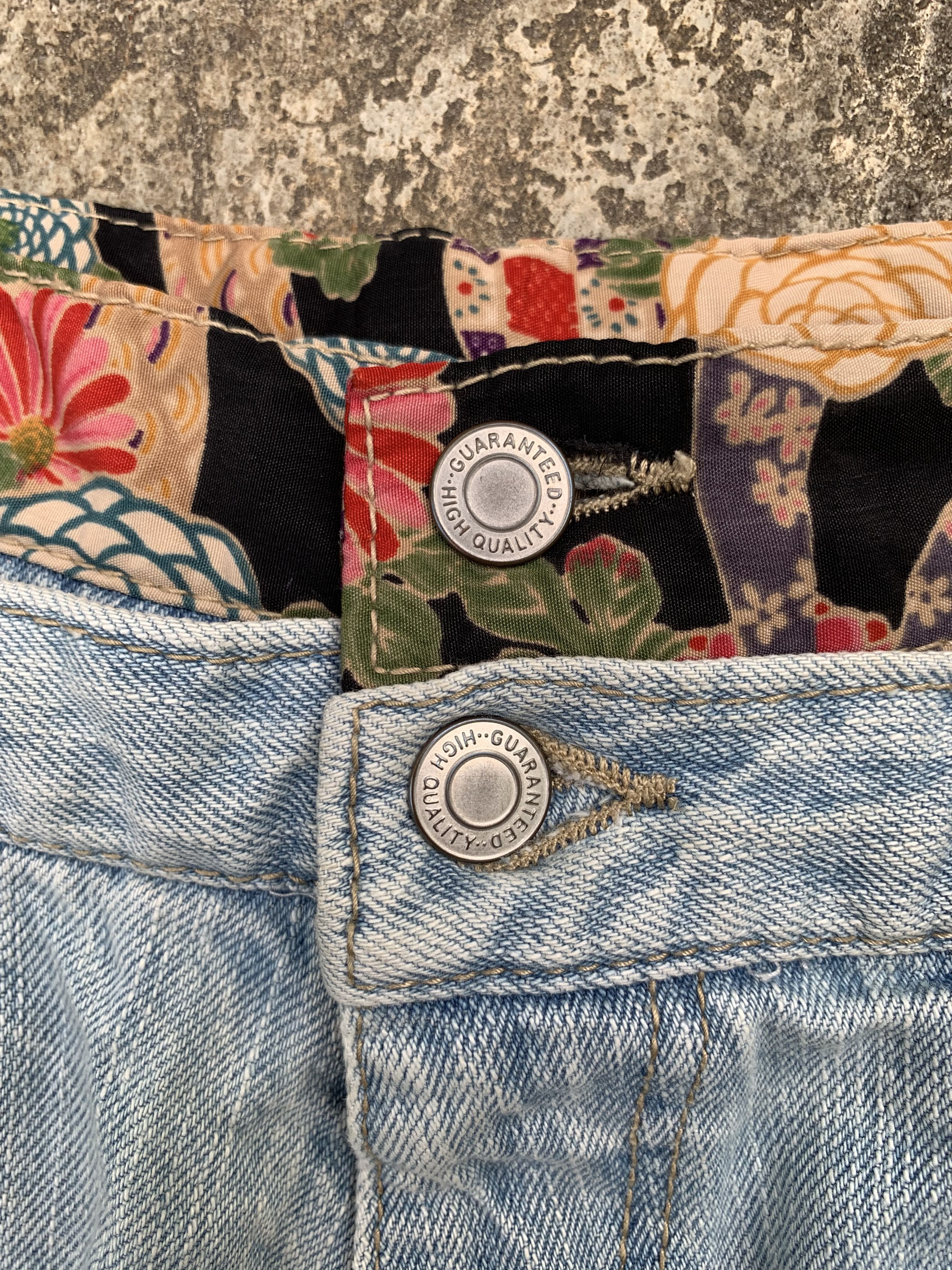 Japanese Brand Vintage Japanese Brand Shashiko DoubleWaist Distressed Jeans Size 29" - 5 Thumbnail