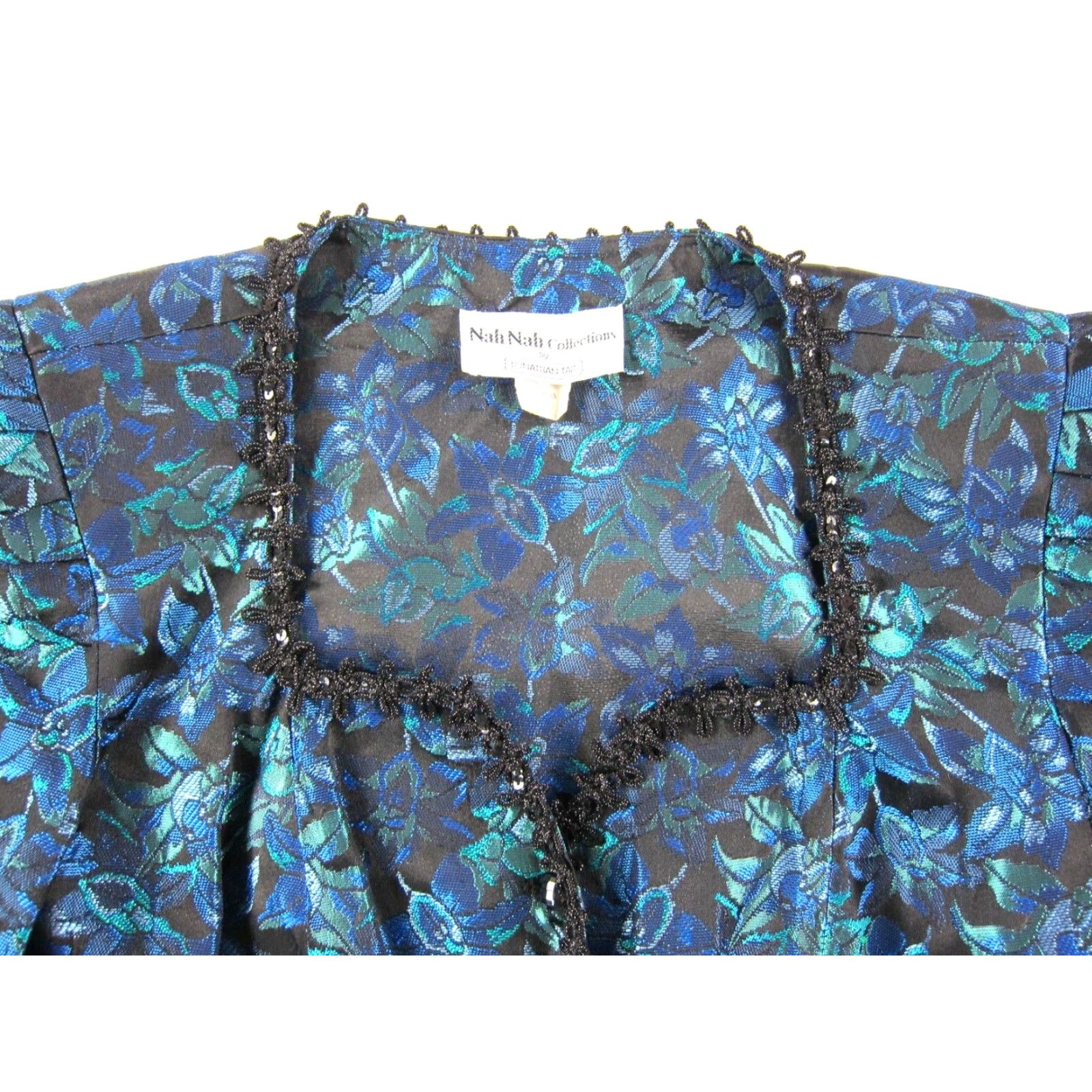 Vintage VINTAGE Nah Nah Collection Jonathan Tait Blue Floral Bolero Blazer Jacket 7/8 Size M / US 6-8 / IT 42-44 - 4 Thumbnail