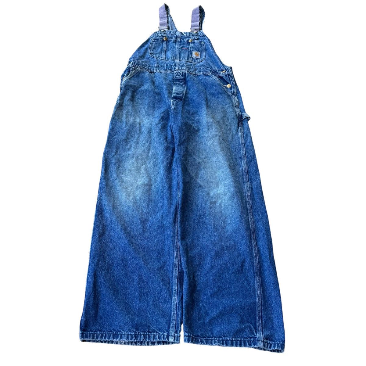 Carhartt Purple straps! Carhartt Washed Blue Denim Overalls 90s Jeans Size US 38 / EU 54 - 2 Thumbnail